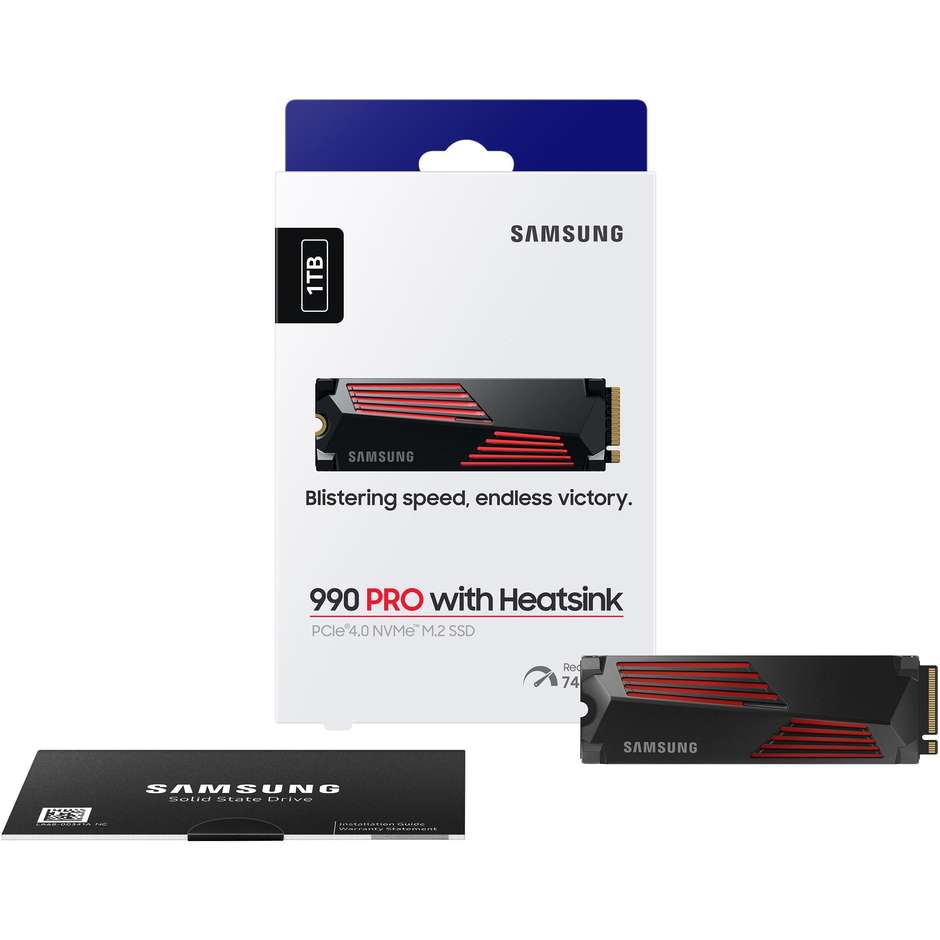 Samsung 990 PRO SSD Interno 1 TB con Dissipatore Heatsink PCIe 4.0 M.2 2280 NVMe Compatibile PS5 (MZ-V9P1T0GW)