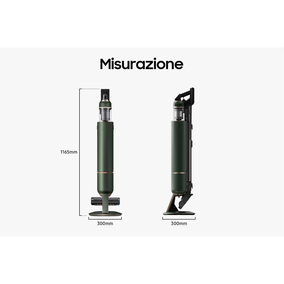 Samsung Bespoke Jet Complete VS20A95943N Scopa Senza Filo 580W 210AW Doppia Batteria 120min Verde Bosco