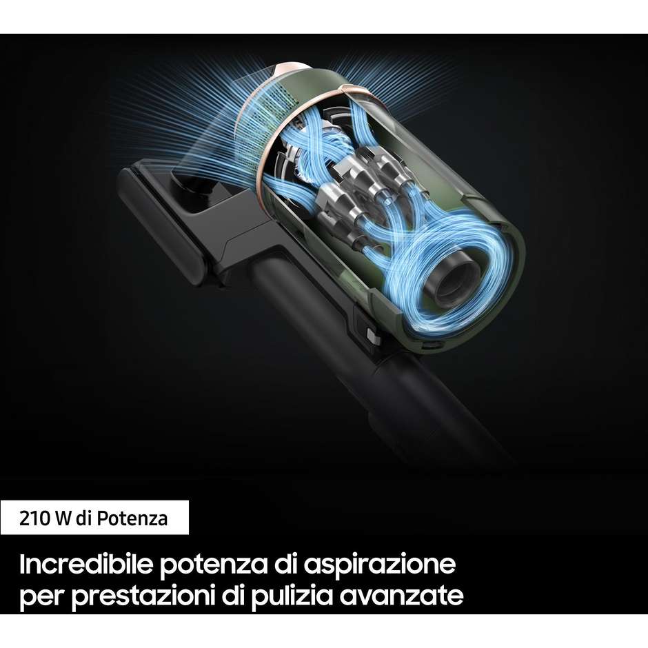 Samsung Bespoke Jet Complete VS20A95943N Scopa Senza Filo 580W 210AW Doppia Batteria 120min Verde Bosco