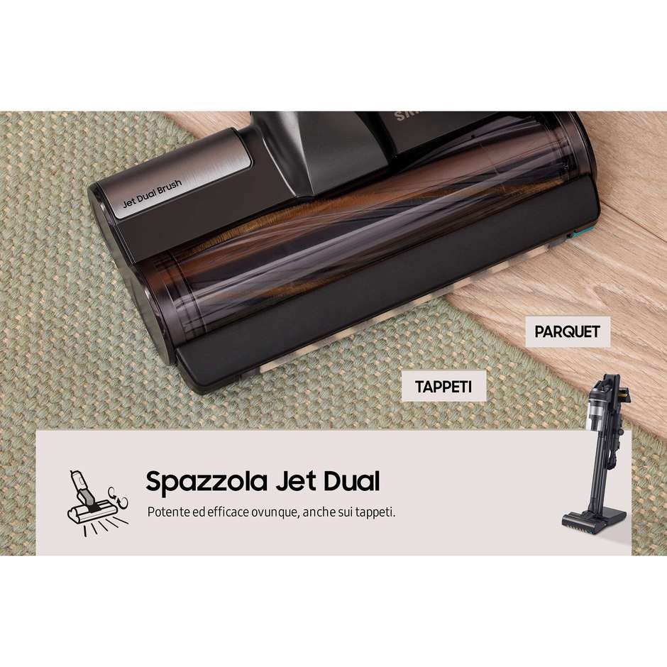 Samsung Bespoke Jet Pet VS20C9554T Aspirapolvere Senza Filo 580W 210AW Tubo Telescopico Nero