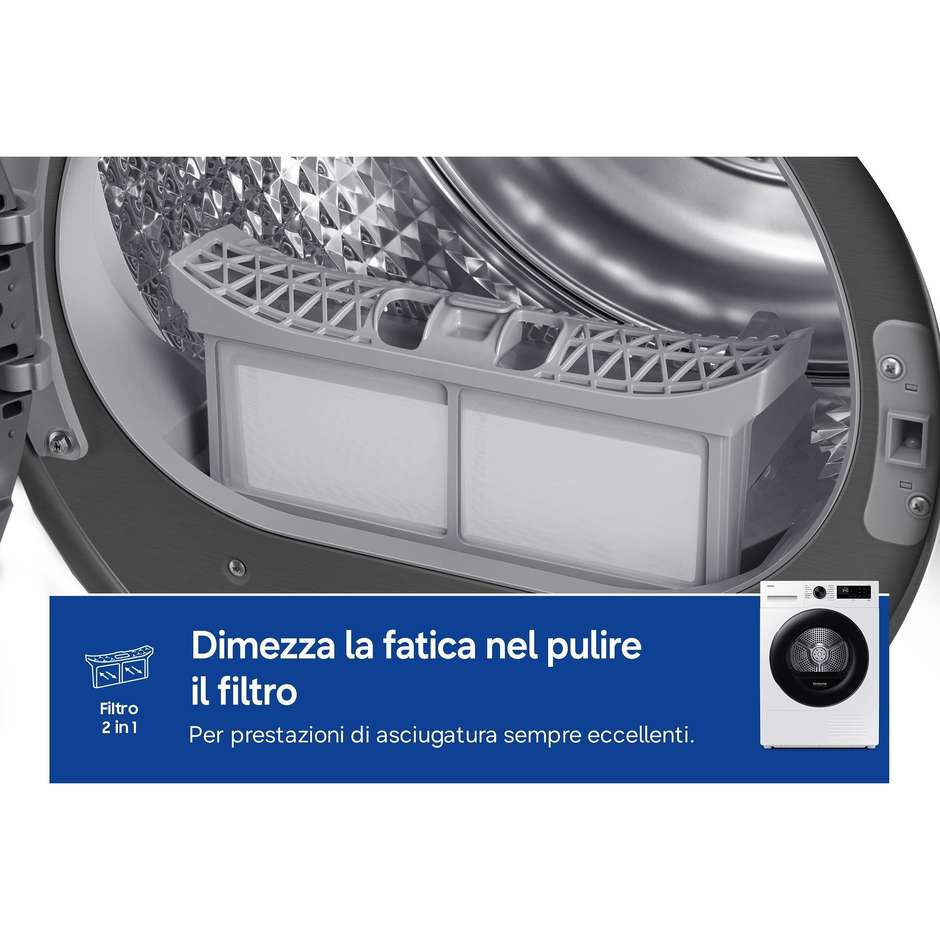 Samsung DV80DG52B0AEET Asciugatrice Crystal EcoDry 8 Kg Pompa di Calore