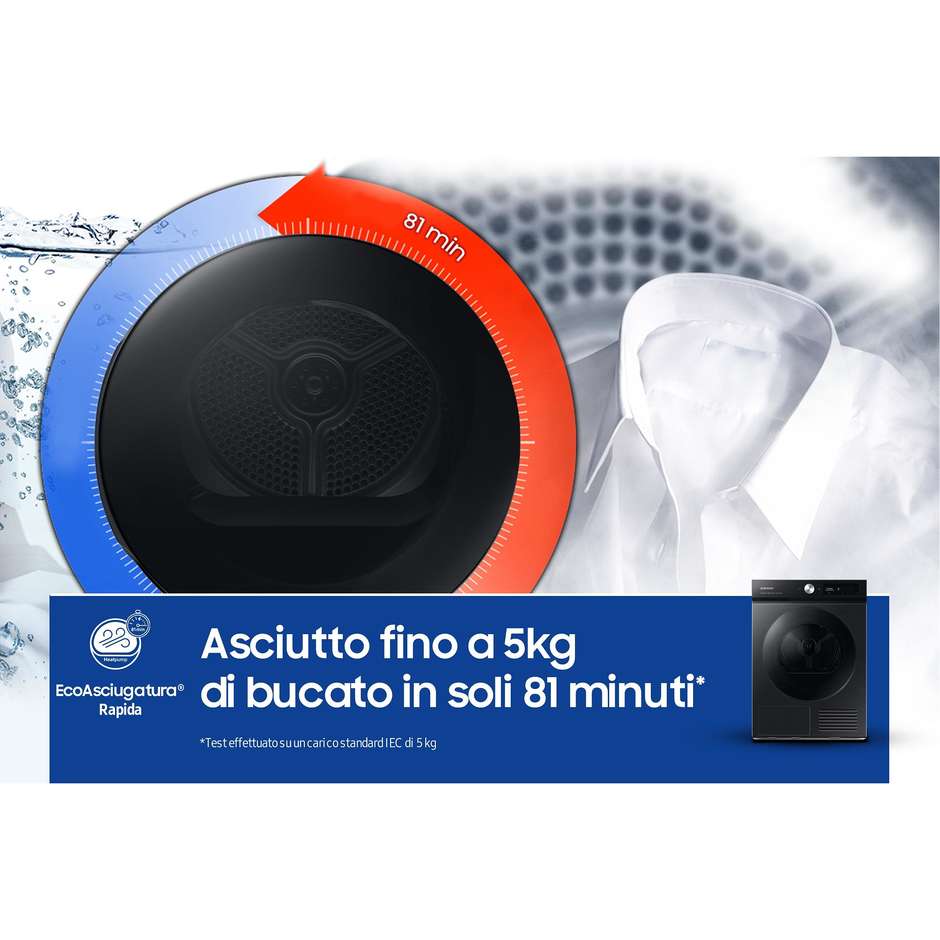 Samsung DV90BB7445GB Asciugatrice a pompa di calore Capacita 9 Kg Classe A+++