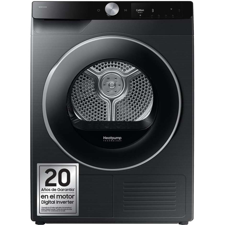 Samsung DV90T6240LB Asciugatrice a pompa di calore Libera installazione Caricamento frontale Capacita 9 kg Classe A+++ Colore Nero