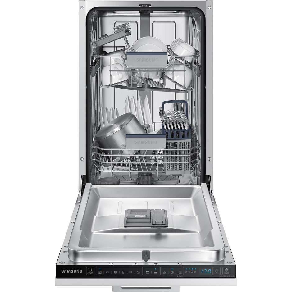 Samsung DW50R4060BB Lavastoviglie a Scomparsa Totale Slim 45 cm 9 Coperti Auto Door Open Mezzo Carico Classe E