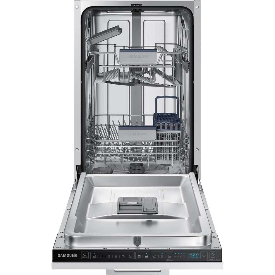 SAMSUNG DW50R4060BB Lavastoviglie da Incasso a Scomparsa Totale 45 cm Slim 9 Coperti 6 Programmi Classe E 44 dB Cestelli Modulari