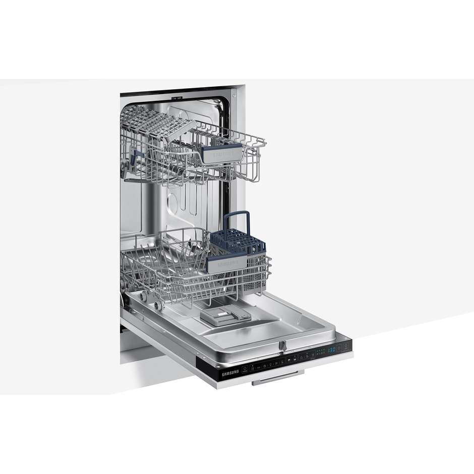 SAMSUNG DW50R4060BB Lavastoviglie da Incasso a Scomparsa Totale 45 cm Slim 9 Coperti 6 Programmi Classe E 44 dB Cestelli Modulari
