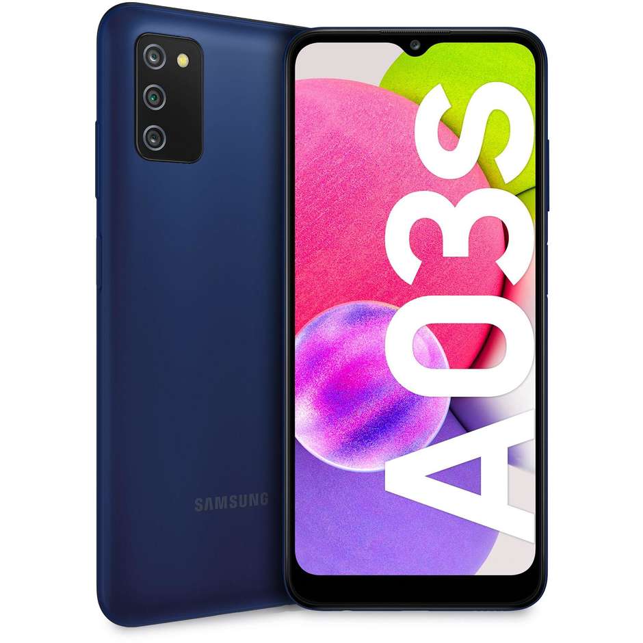 Samsung Galaxy A03s Smartphone 6.5'' HD+ Ram 3 Gb Memoria 32 Gb Android colore blu
