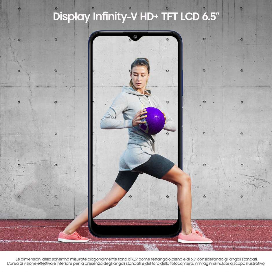 Samsung Galaxy A03s Smartphone 6.5'' HD+ Ram 3 Gb Memoria 32 Gb Android colore blu