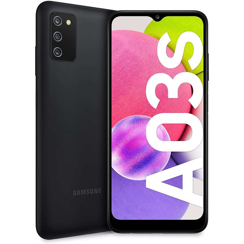 Samsung Galaxy A03s Smartphone 6.5'' HD+ Ram 3 Gb Memoria 32 Gb Android colore nero
