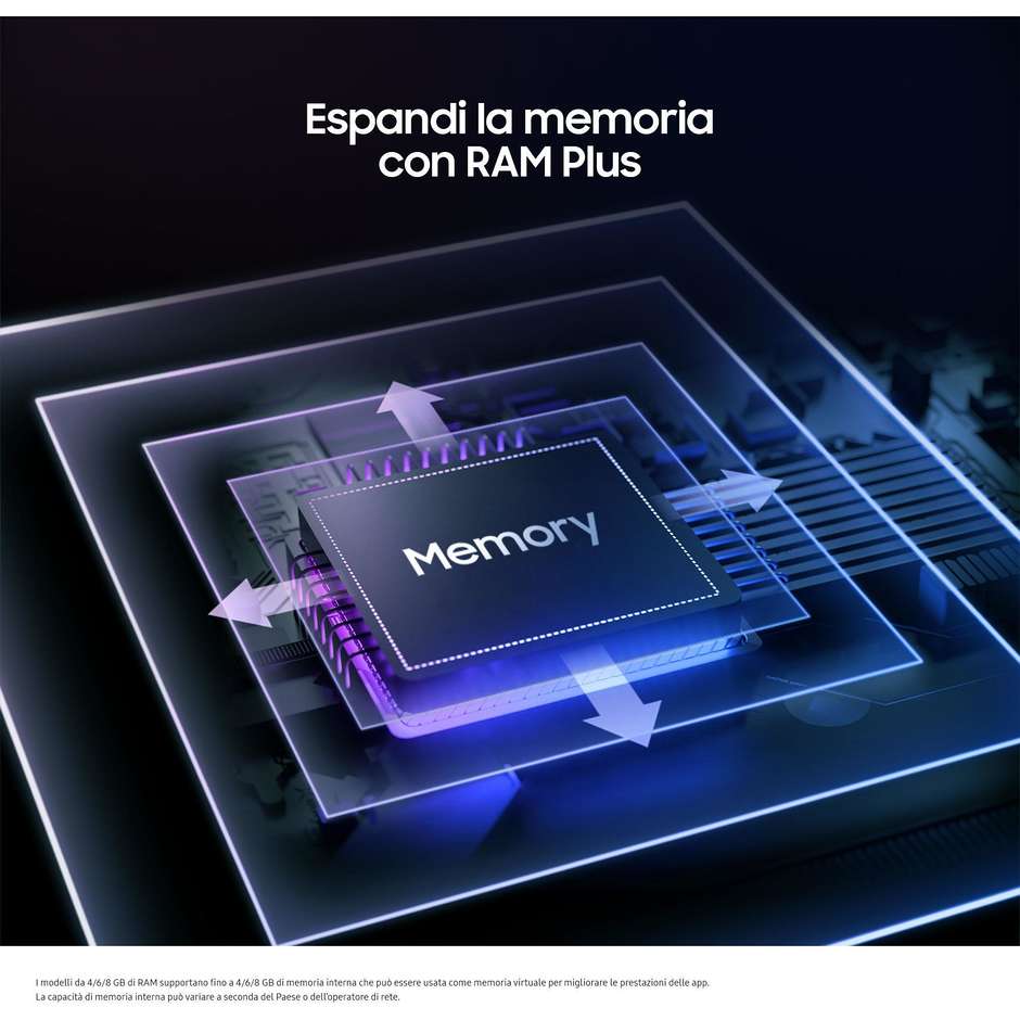 Samsung Galaxy A14 Smartphone FHD 6,6" Ram 4 Gb Memoria 128 Gb Android Colore Blackmist