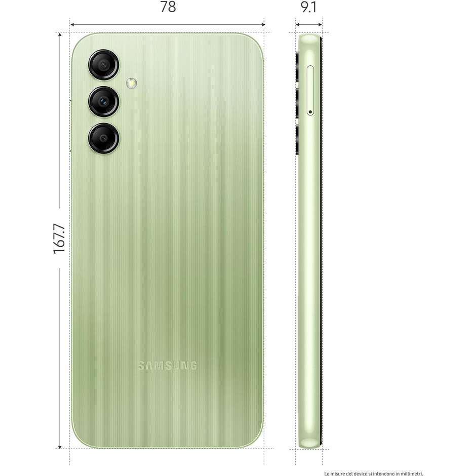 Samsung Galaxy A14 Smartphone FHD 6,6" Ram 4 Gb Memoria 128 Gb Android Colore Green