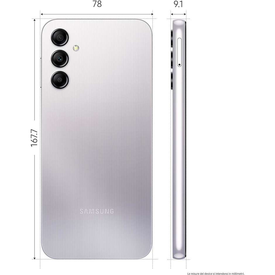 Samsung Galaxy A14 Smartphone FHD 6,6" Ram 4 Gb Memoria 128 Gb Android Colore Silver