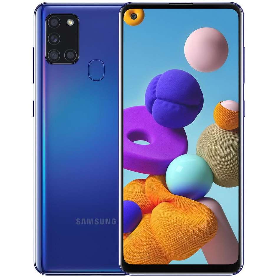 Samsung Galaxy A21s Smartphone 6.5" HD+ Ram 3 GB Memoria 32 GB Android colore blu