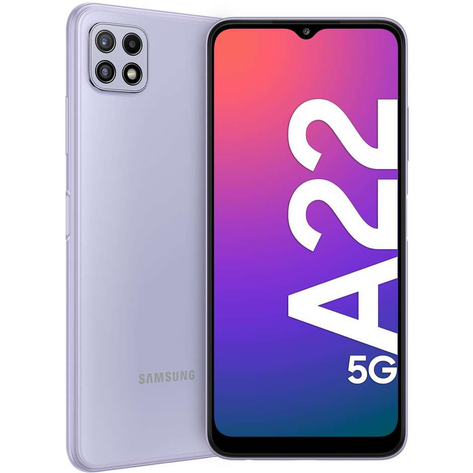 Samsung Galaxy A22 5G Smartphone 6.6" FHD+ Ram 4 GB Memoria 64 GB Android colore Lavander
