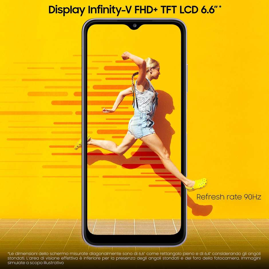 Samsung Galaxy A22 5G Smartphone 6.6" FHD+ Ram 4 GB Memoria 64 GB Android colore Lavander