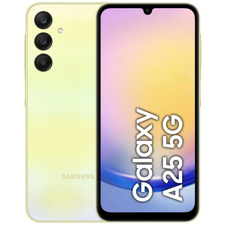 Samsung Galaxy A25 Smartphone 5G 6,5" Ram 6Gb Memoria 128 Gb Android colore giallo