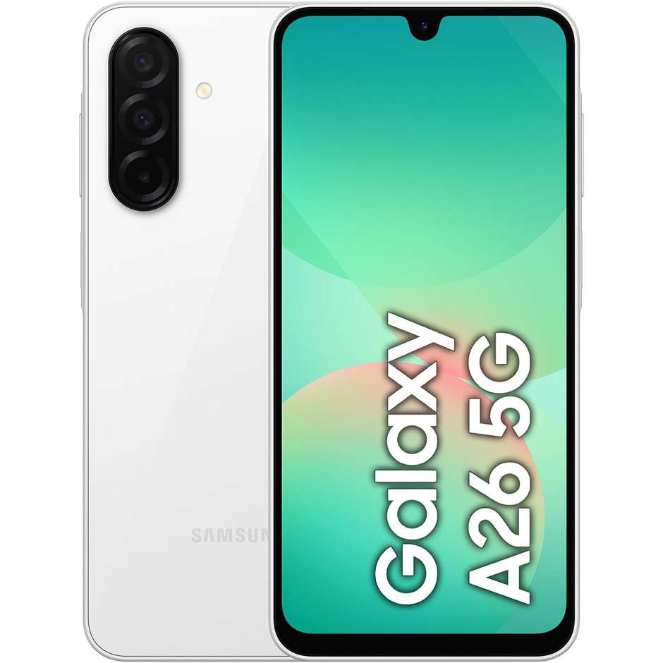 Samsung Galaxy A26 Smartphone 5G 6.7” Ram 8 GB Memoria 256 GB Colore White