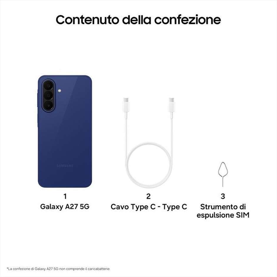 Samsung Galaxy A27 5G 17 cm (6.7") Doppia SIM Android 16 USB tipo-C 6 GB 128 GB 5000 mAh Blu