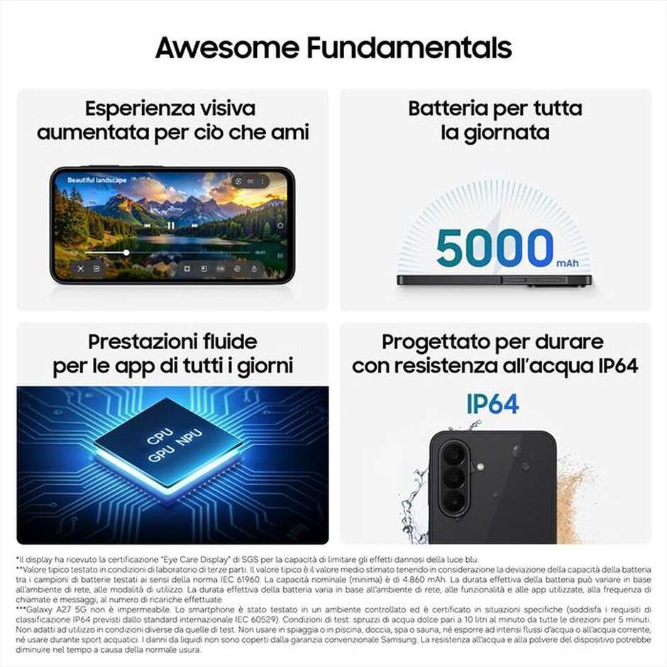 Samsung Galaxy A27 5G 17 cm (6.7") Doppia SIM Android 16 USB tipo-C 6 GB 128 GB 5000 mAh Rosa