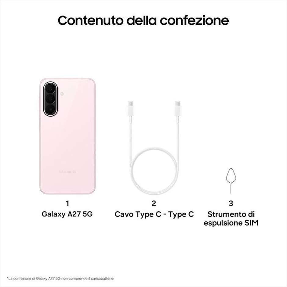 Samsung Galaxy A27 5G 17 cm (6.7") Doppia SIM Android 16 USB tipo-C 6 GB 128 GB 5000 mAh Rosa