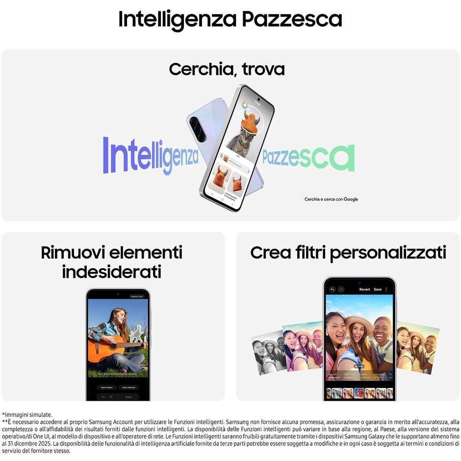 Samsung Galaxy A36 Smartphone 5G 6.7” Ram 8 GB Memoria 256 GB Colore Awesome Lime