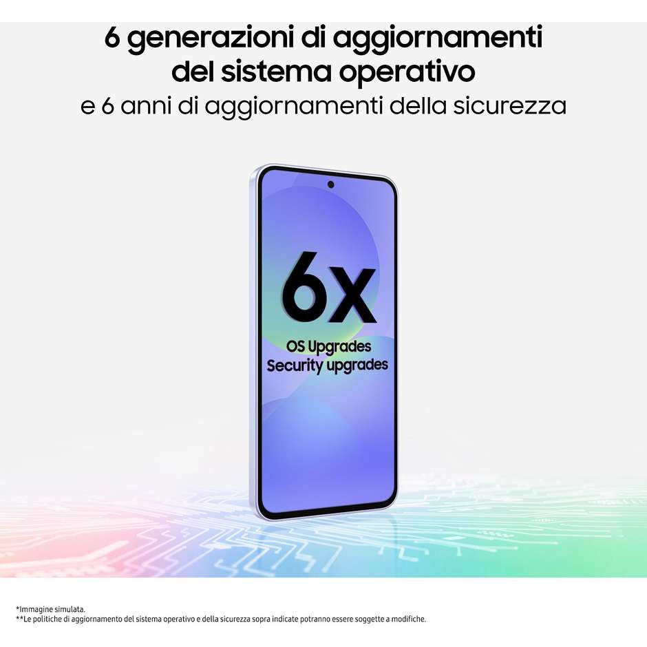 Samsung Galaxy A36 Smartphone 5G 6.7” Ram 8 GB Memoria 256 GB Colore Awesome Lime