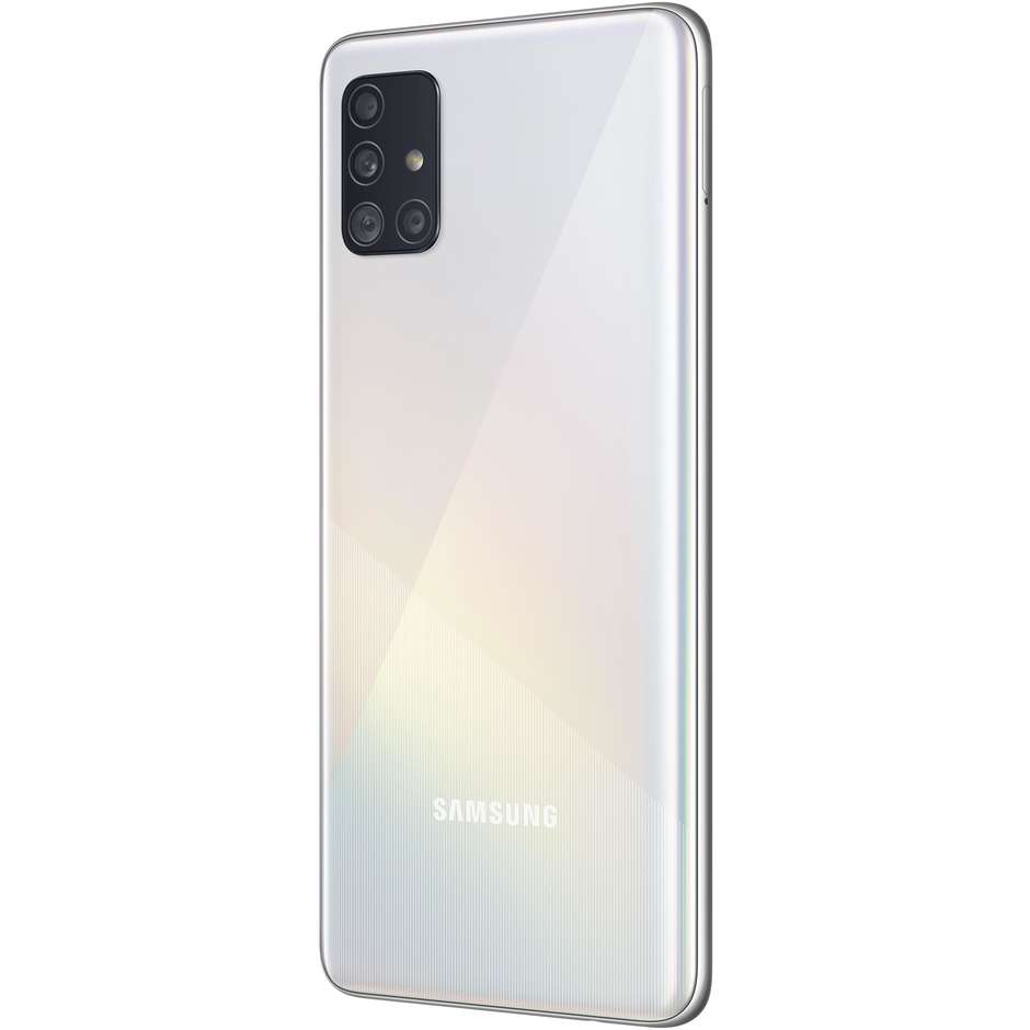 Samsung Galaxy A51 Smartphone 6.5" FDH+ Ram 4 GB Memoria 128 GB Android colore Prism Crush White