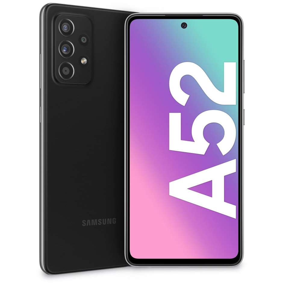 Samsung Galaxy A52 Smartphone 6,5" FHD+ Ram 6 GB Memoria 128 GB Android 11 colore Awesome Black
