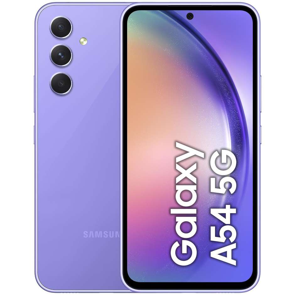 Samsung Galaxy A54 Smartphone 5G 6.4” Ram 8 GB Memoria 128 GB Colore Awesome Violet