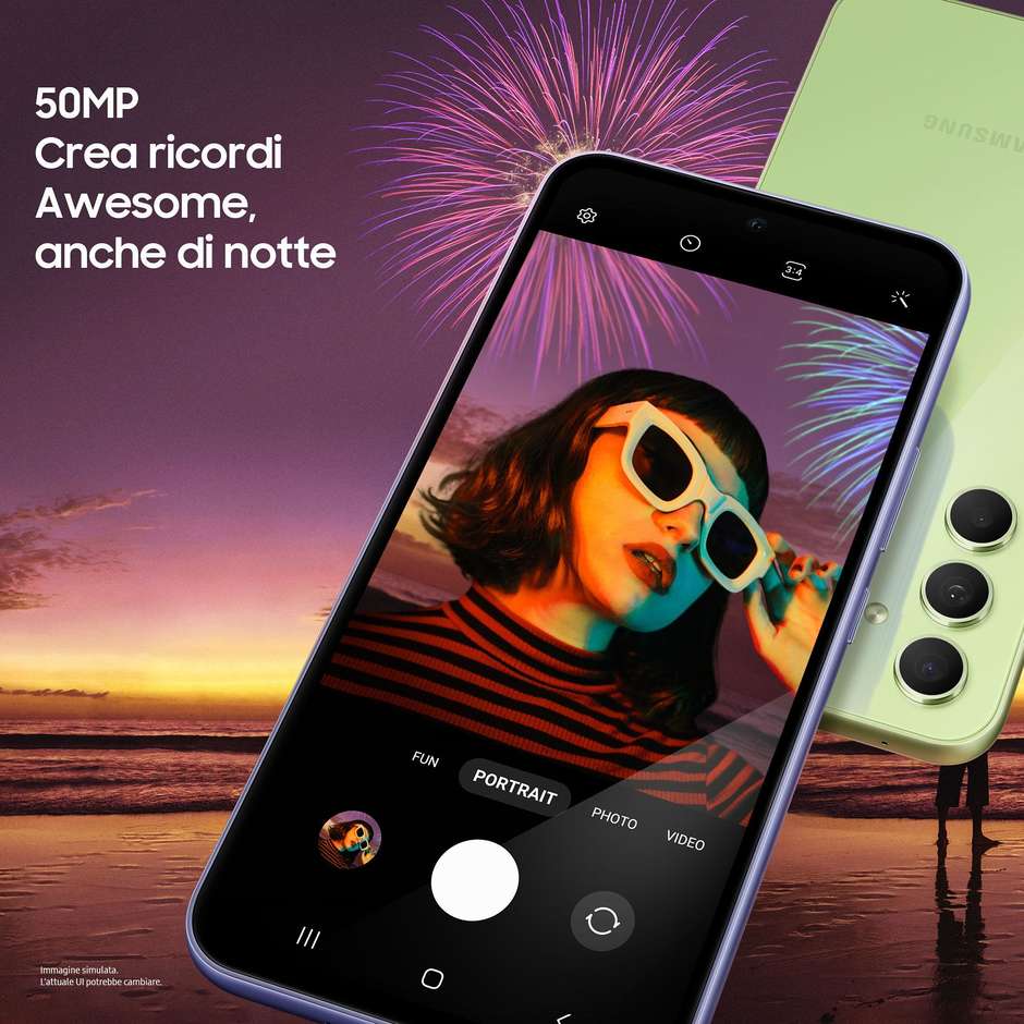 Samsung Galaxy A54 Smartphone 5G 6.4” Ram 8 GB Memoria 128 GB Colore Awesome Violet