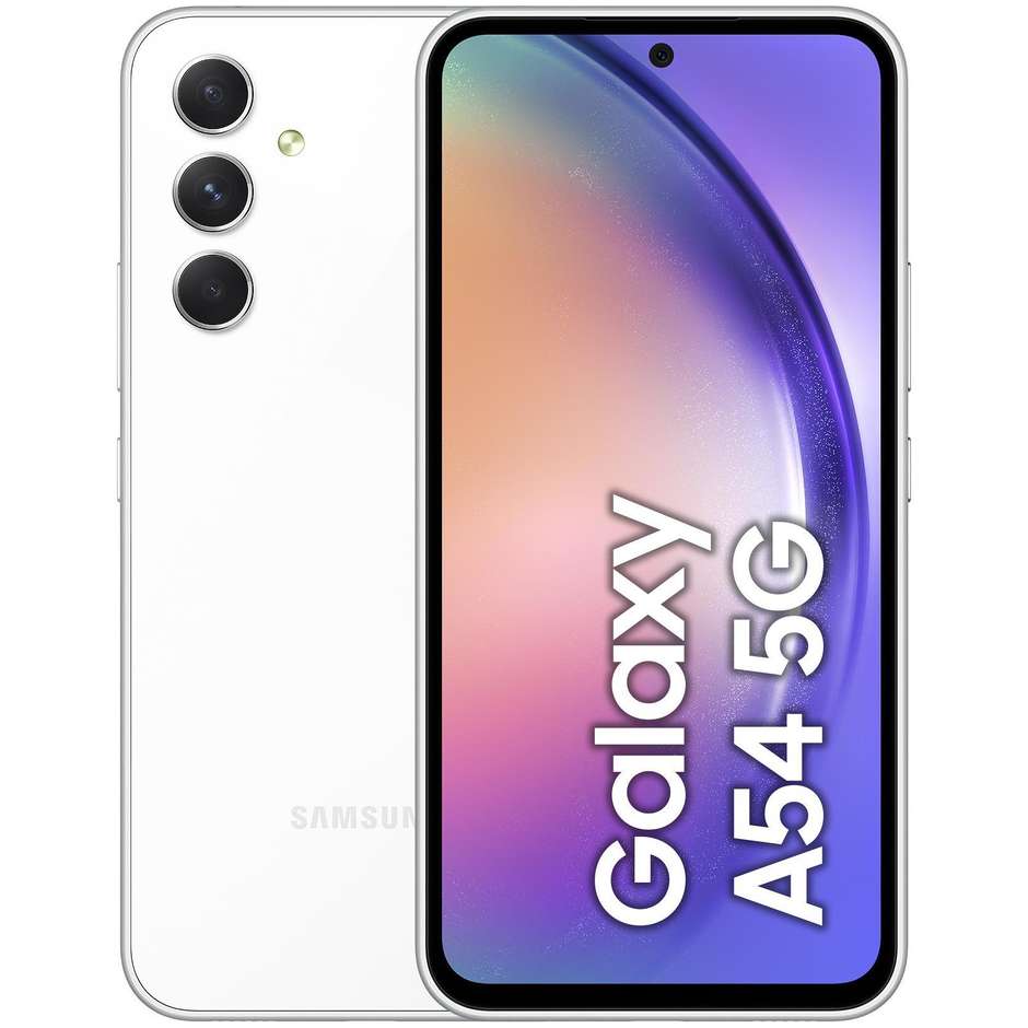 Samsung Galaxy A54 Smartphone 5G 6.4” Ram 8GB Memoria 256 GB  Android 13 Colore Awesome White