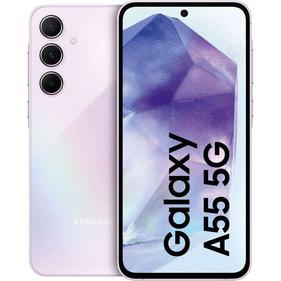 Samsung Galaxy A55 Smartphone 5G 6,5" Ram 8 Gb Memoria 128 Gb Android colore lilla