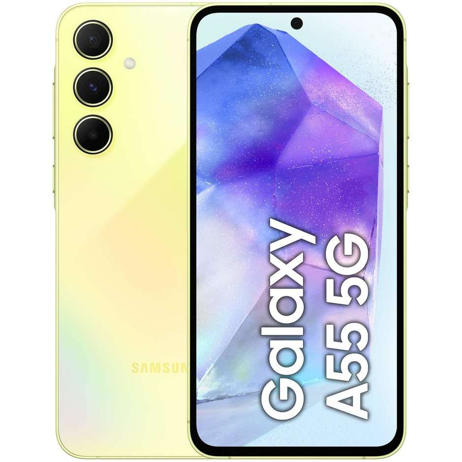 Samsung Galaxy A55 Smartphone 5G 6.6” Ram 8 GB Memoria 256 GB Dual SIM Android 14 Colore Awesome Lemon