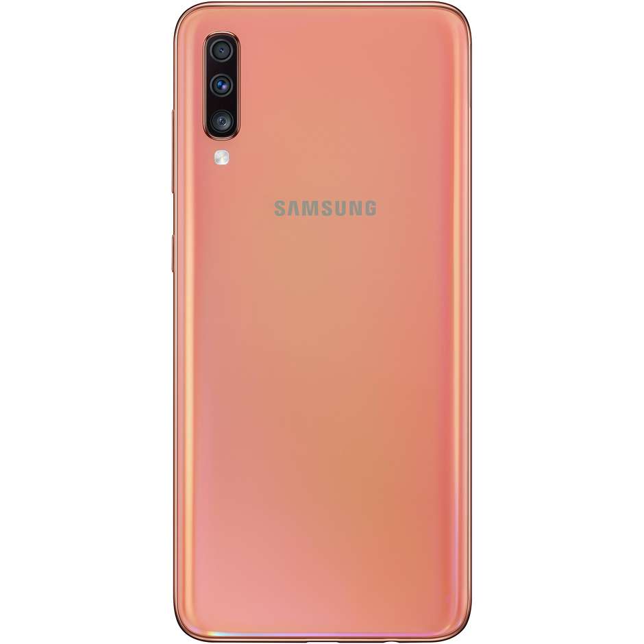 Samsung Galaxy A70 Smartphone 6,7" Dual Sim Memoria 128 GB Tripla fotocamera Android colore Corallo