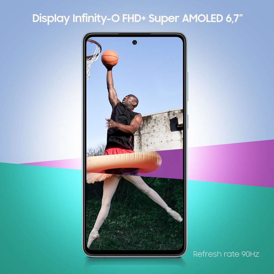 Samsung Galaxy A72 Smartphone 6.7" Ram 6 GB Memoria 128 GB Android 11 colore Awesome Blue