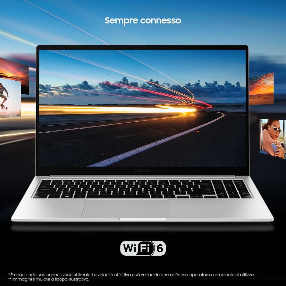 Samsung Galaxy Book 15'' Notebook 15,6'' Full HD Intel Core i7-11 Ram 16 Gb SSD 512 Gb Windows 10 Home colore grigio