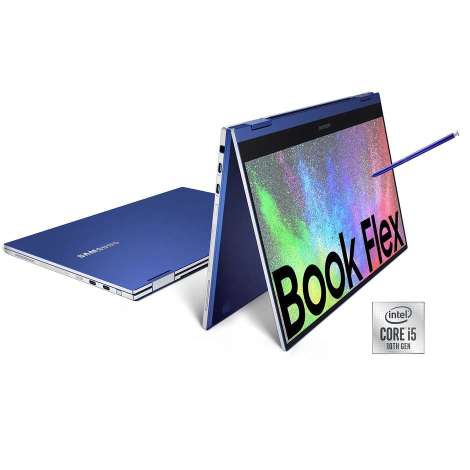 Samsung Galaxy Book Flex Notebook 2-in-1 13,3'' FHD Core i5-10 Ram 12 Gb SSD 512 Gb Windows 10 Home colore blu