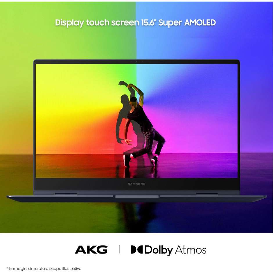 Samsung Galaxy Book Pro 360° Notebook 2-in-1 15,6'' Full HD Intel Core i7 Ram 16 Gb SSD 512 Gb Windows 10 Mystic Silver