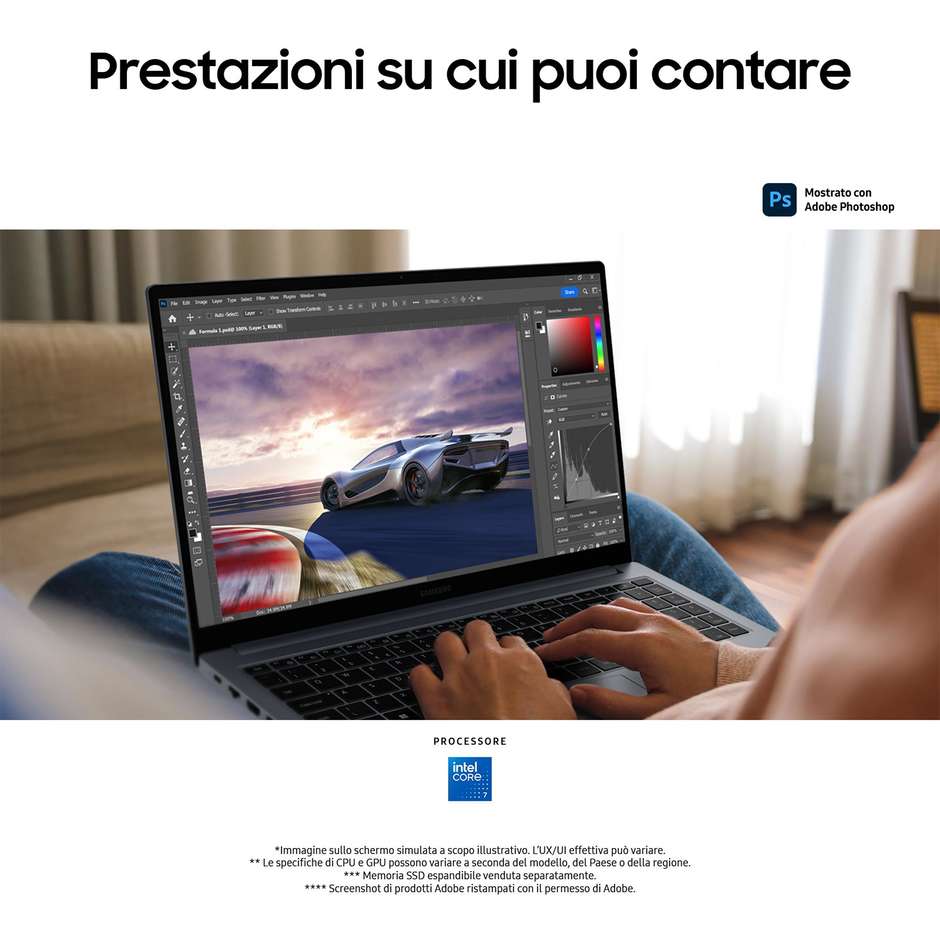Samsung Galaxy Book4 (NP750XGK-KG1IT) Notebook 15.6" Full HD Antiriflesso Intel Core i5-1335U RAM 16GB LPDDR4x SSD 512GB NVMe Intel Iris Xe Graphics Wi-Fi 6 Windows 11 Home Moonstone Gray