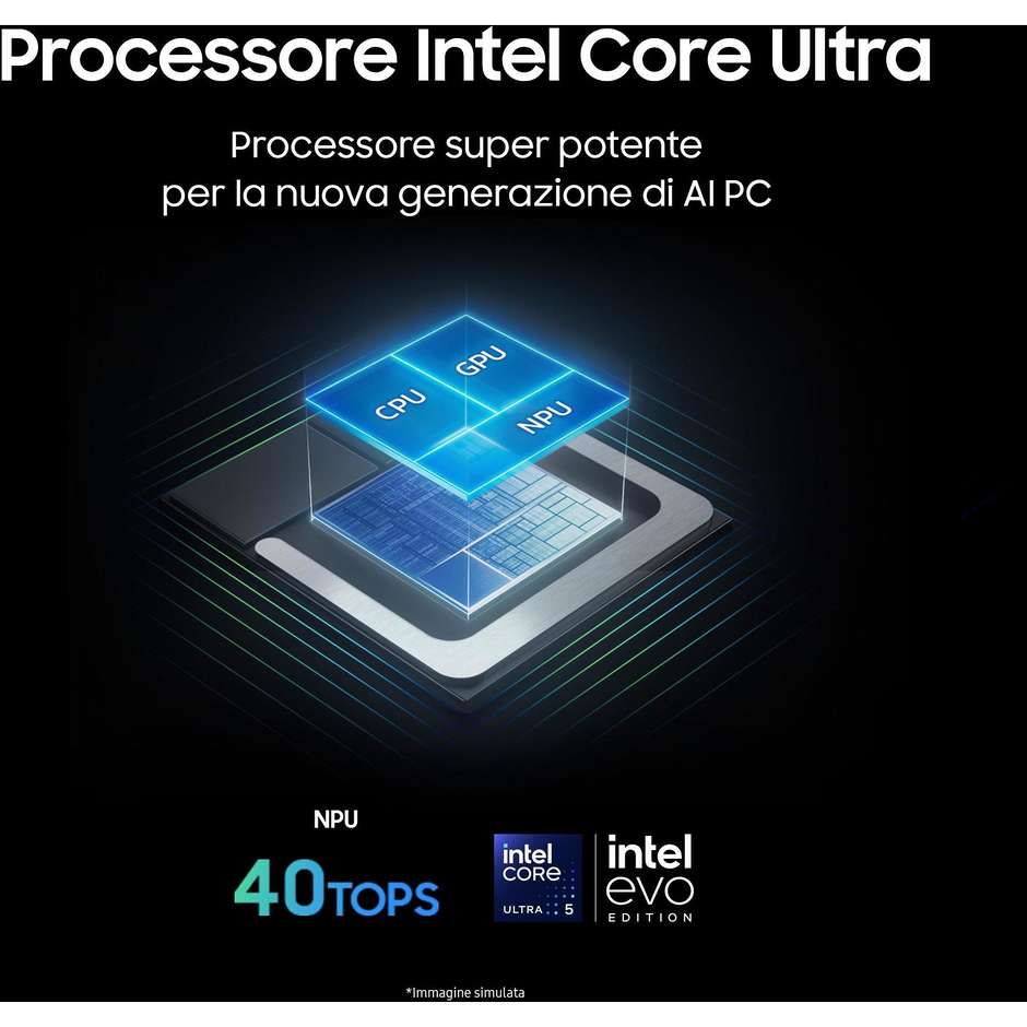 Samsung Galaxy Book5 360 NP750QHA-KA1IT 15,6″ AMOLED, Core Ultra 5, 16/512 GB