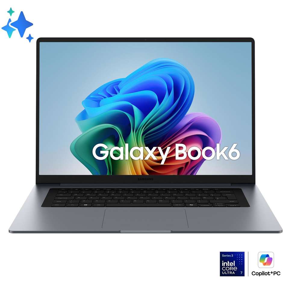 Samsung Galaxy Book6 NP760VJG-KG3IT Notebook 16" Intel Core Ultra 7 16GB 512GB Grigio