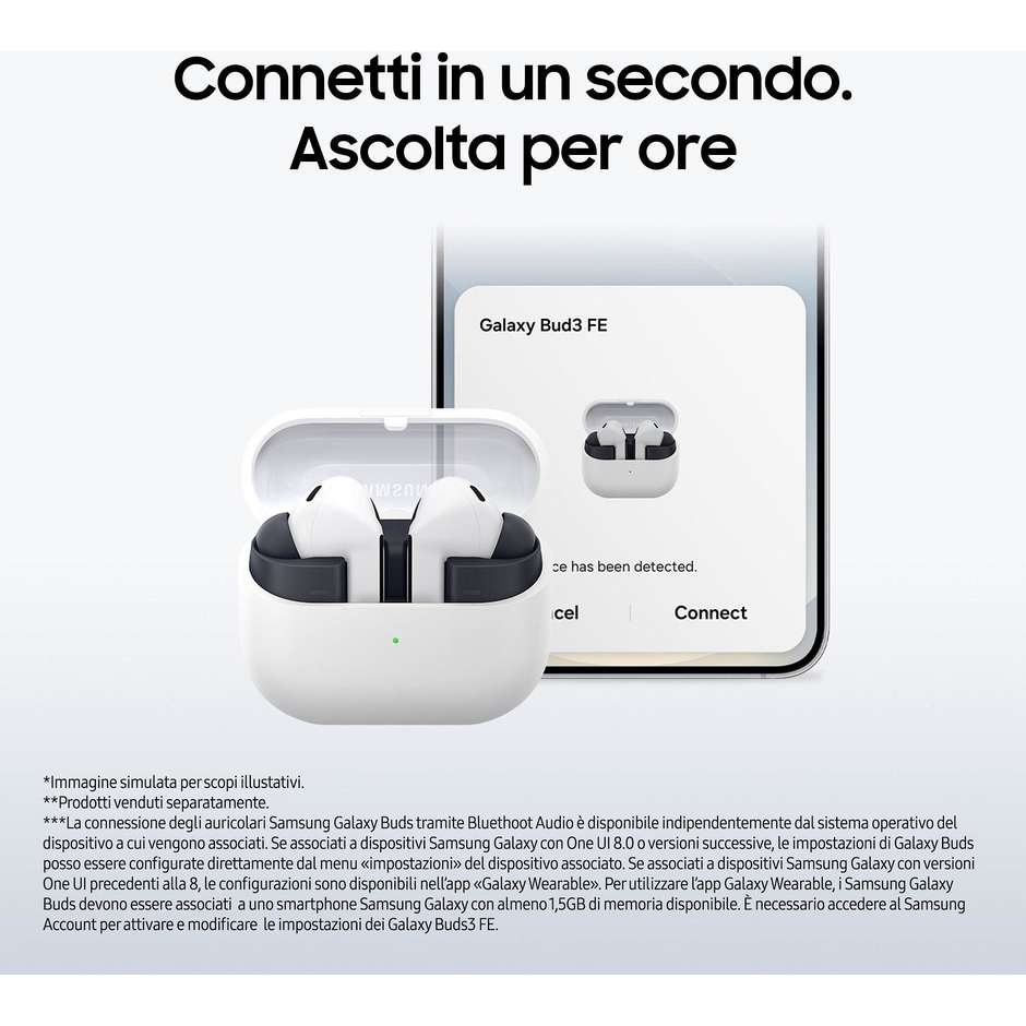 Samsung Galaxy Buds 3 Auricolari True Wireless con Galaxy AI e Audio Hi-Fi Nero
