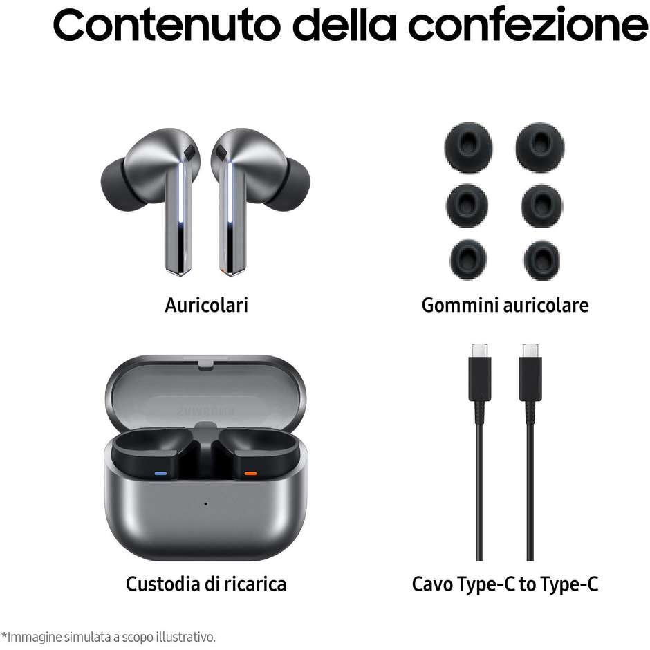 Samsung Galaxy Buds 3 Pro Auricolari True Wireless con ANC e Blade Lights Nero