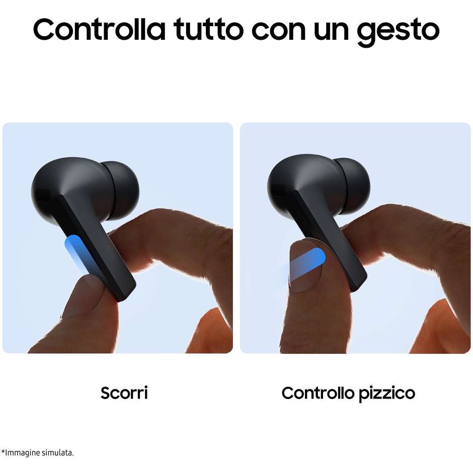 Samsung Galaxy Buds FE Auricolari True Wireless con Cancellazione Attiva del Rumore ANC Grigio (Graphite)