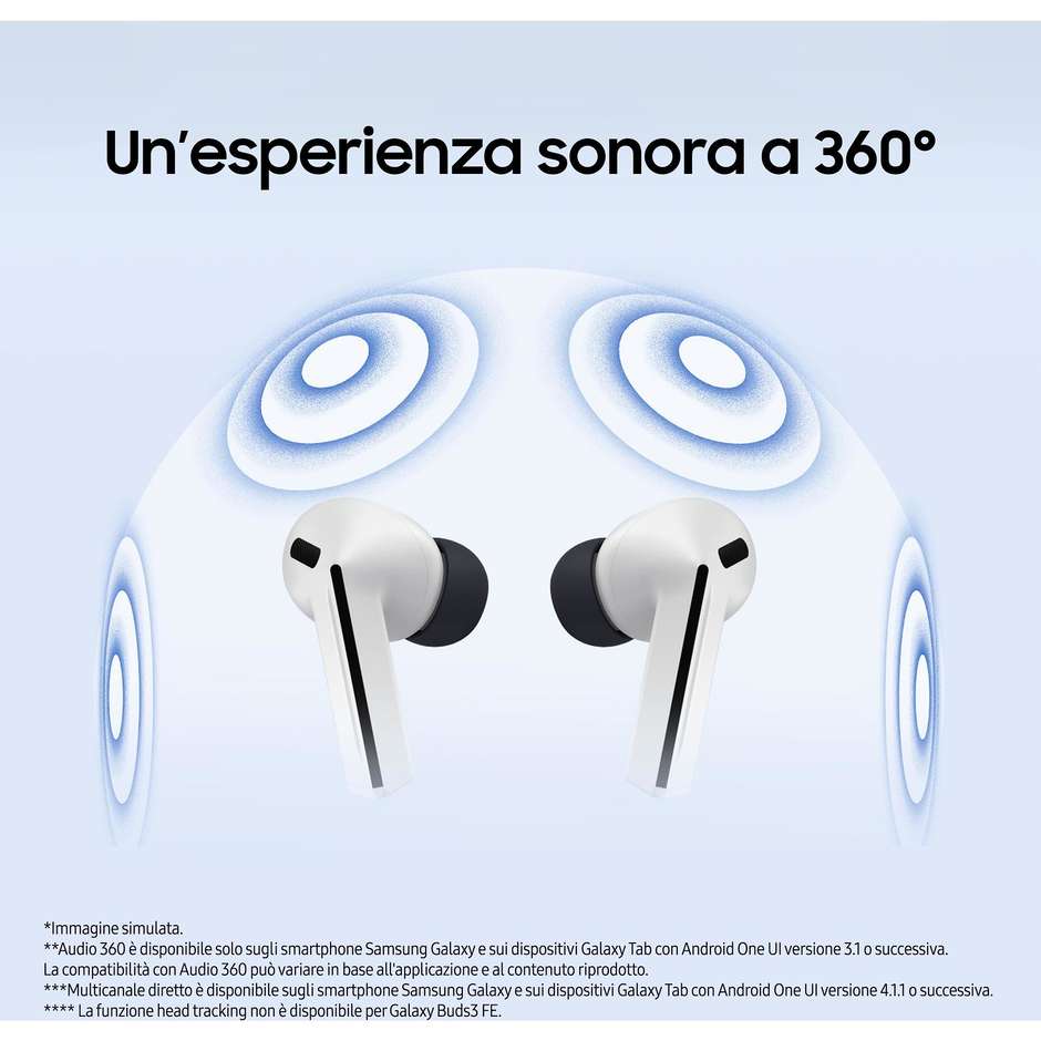 Samsung Galaxy Buds FE Auricolari True Wireless con Cancellazione Attiva del Rumore ANC Nero (Black)