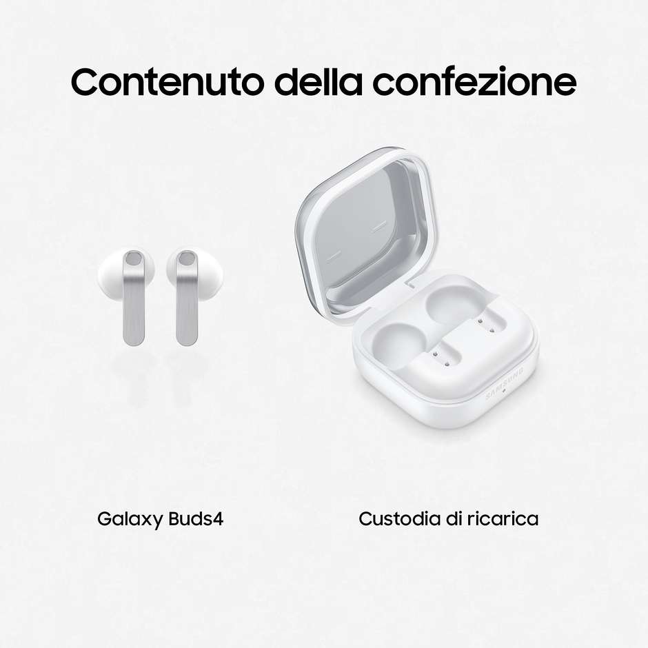 Samsung Galaxy Buds4 Auricolari TWS ANC IP54 Bianchi