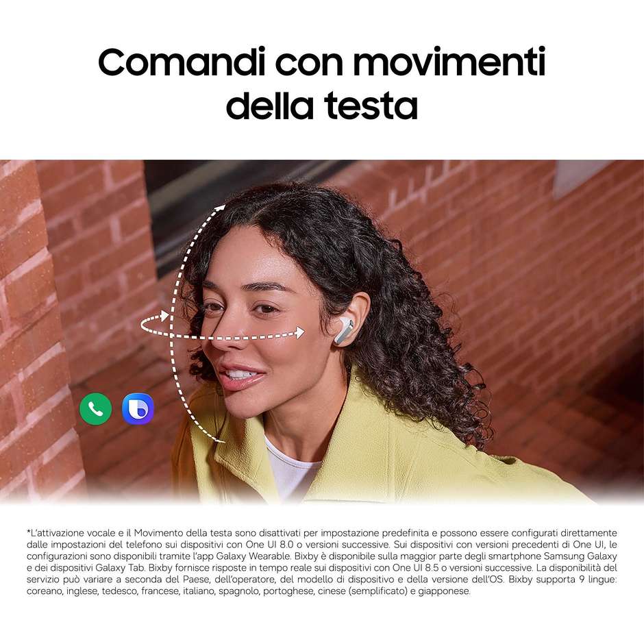 Samsung Galaxy Buds4 Auricolari TWS ANC IP54 Neri