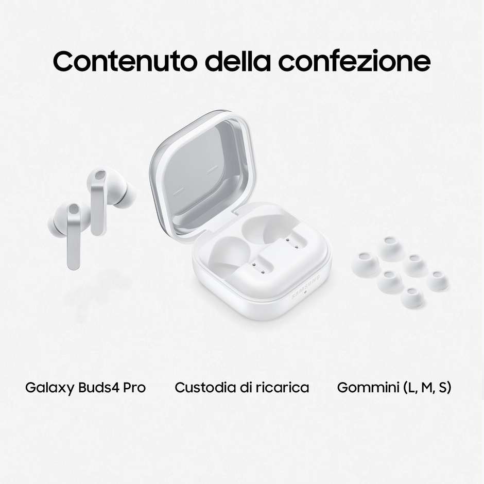 Samsung Galaxy Buds4 Pro Auricolari TWS ANC IP57 Bianchi