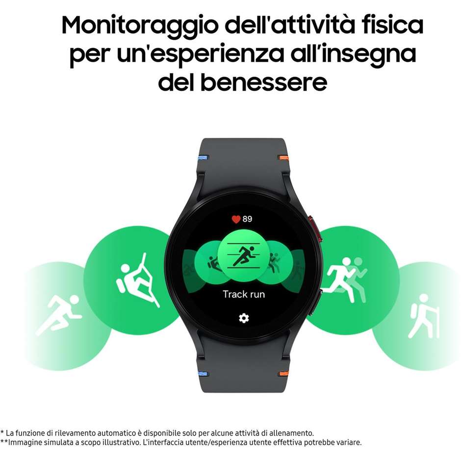 Samsung Galaxy FE Smartwatch 40mm GPS Wi-Fi Colore Nero con cinturino Nero