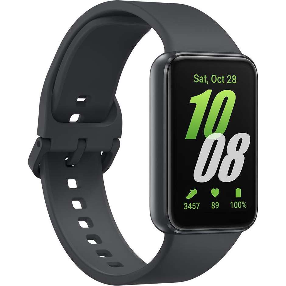 Samsung Galaxy Fit3 Fitness Band 1.6" AMOLED Cassa Alluminio Bluetooth Colore Grigio Scuro